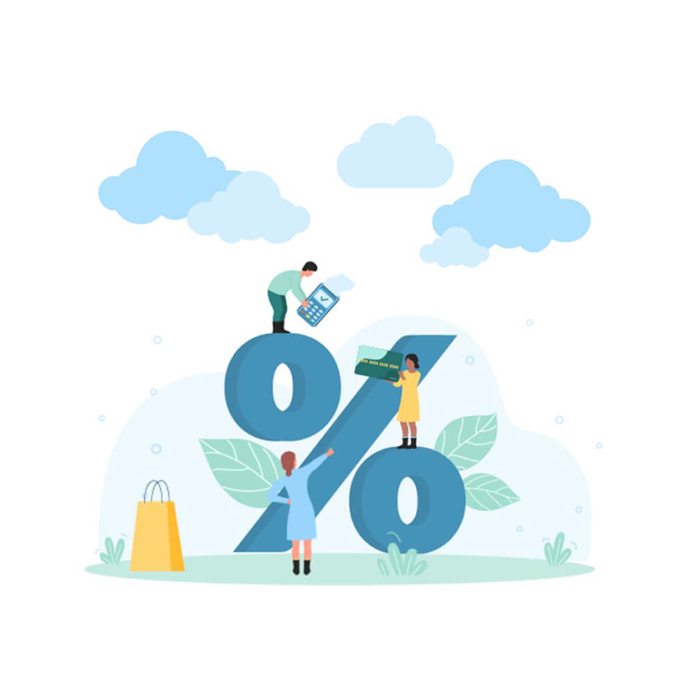 graphic of teens heping eachother with finances and understanding interest