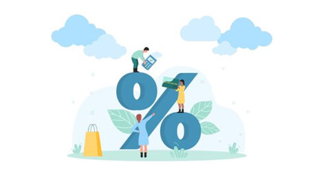 graphic of teens heping eachother with finances and understanding interest